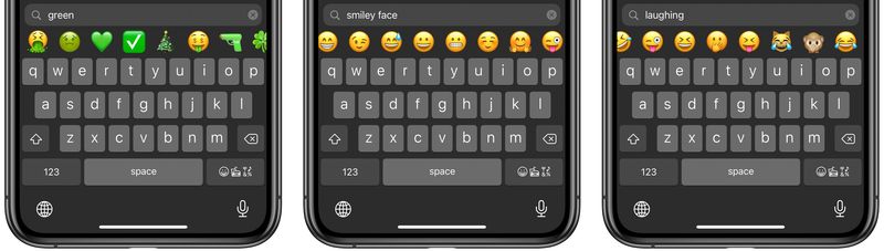 iPhone emoji search screenshot