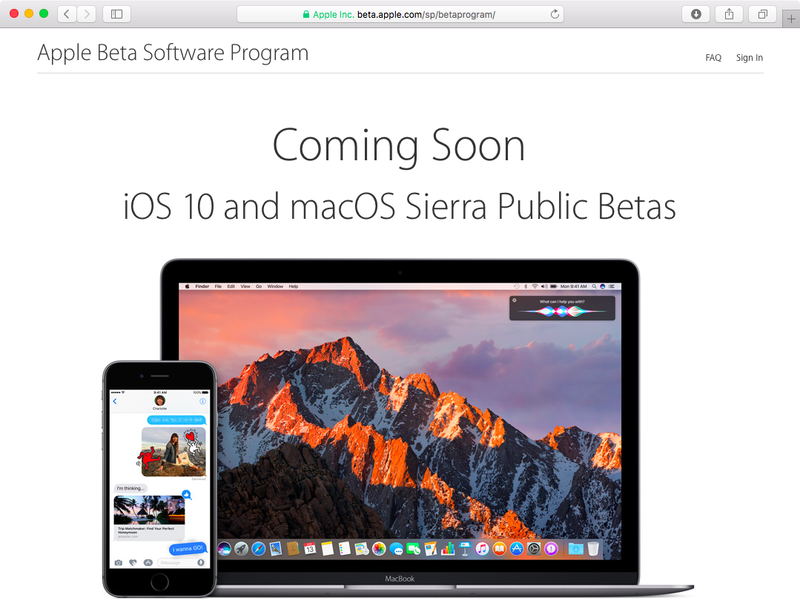 Apple Beta Software Program iOS 10 coming soon web screenshot 001