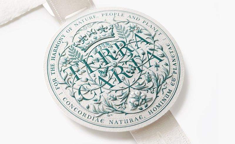 The Terra Carta Seal award for sustainability efforts, designed by Jony Ive