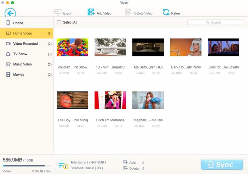 Transfer videos from iPhone to Mac