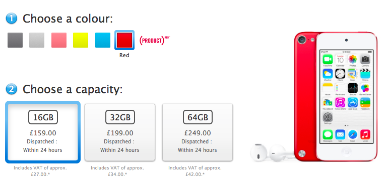 16GB iPod touch in UK