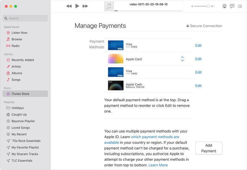 Gérer les paiements dans Musique sur Mac
