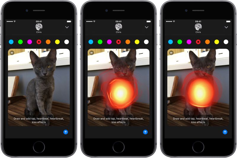 iOS 10 Messages Digital Touch Fireball space gray iPhone screenshot 003