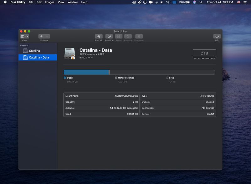 macOS Catalina data volume