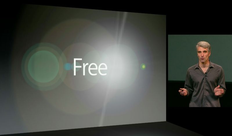 Apple October 2013 event (Craig Federighi, free software)