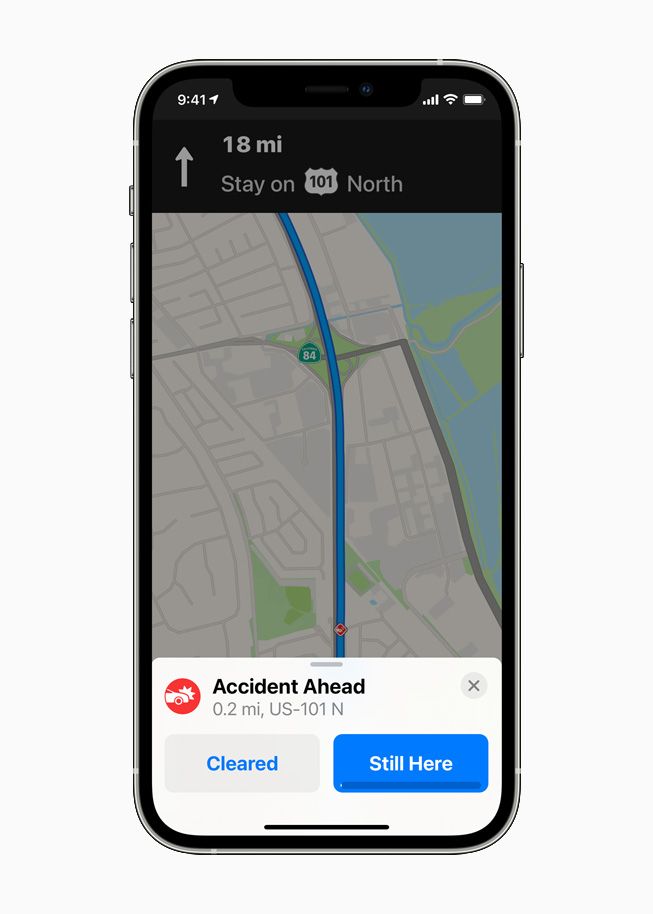 Update accident Apple Maps