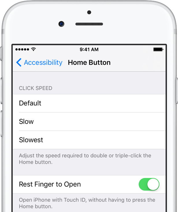 iOS 10 beta 3 Paramètres Reposez le doigt pour ouvrir la capture d