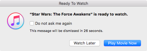 Star Wars Force Awakeness on iTunes prompt