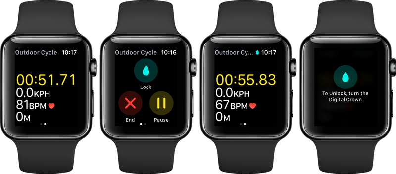 watchOS 3 Workout lock space gray Apple Watch screenshot 001