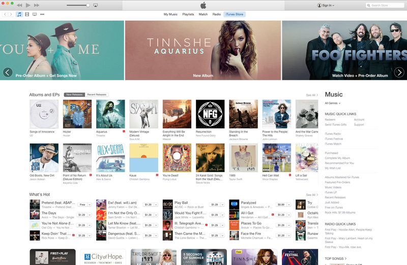 new itunes store