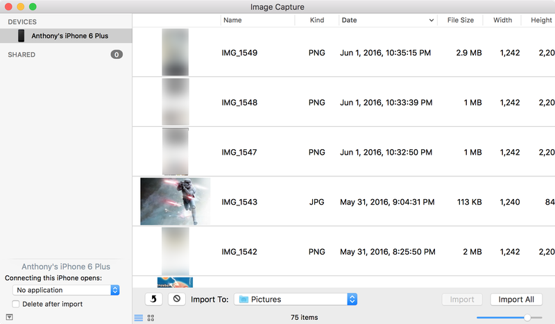 Image Capture No Application