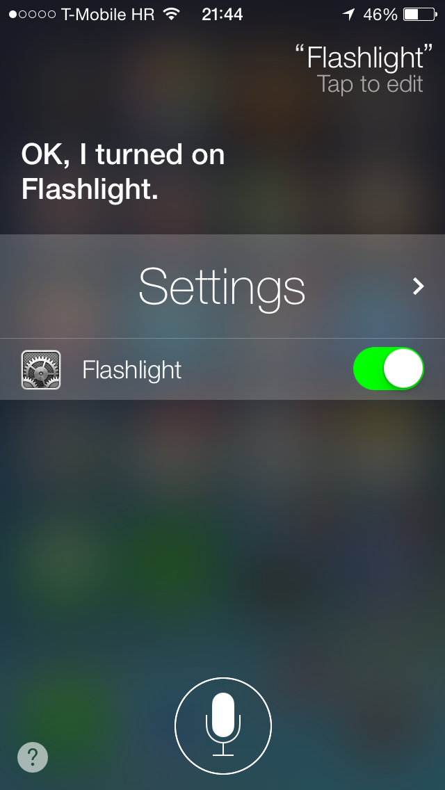iOS 7 (Siri, Flashlight)