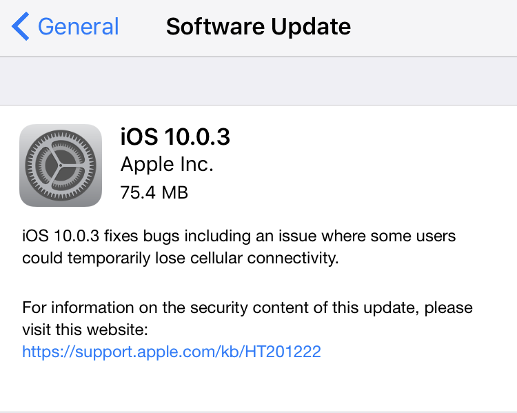 iOS 10.0.3