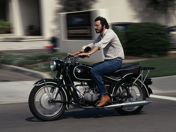 Steve Jobs on easy rider motorbike