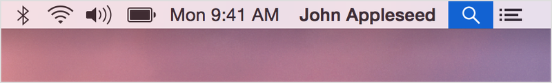 Barre de menus macOS Yosemite Spotlight Capture d