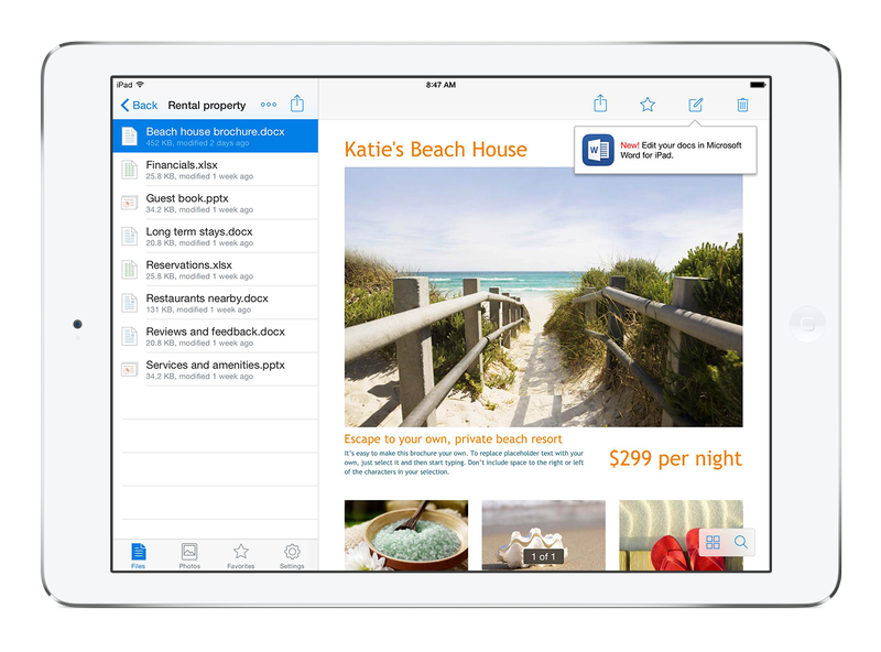 Office for iPad (Dropbox integration)