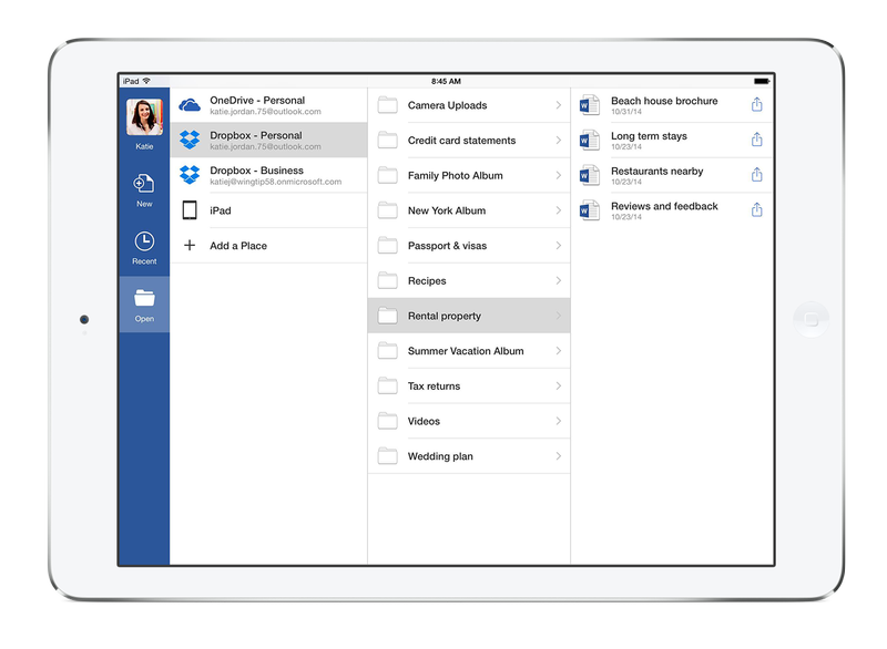 Office for iPad (Dropbox integration 003)