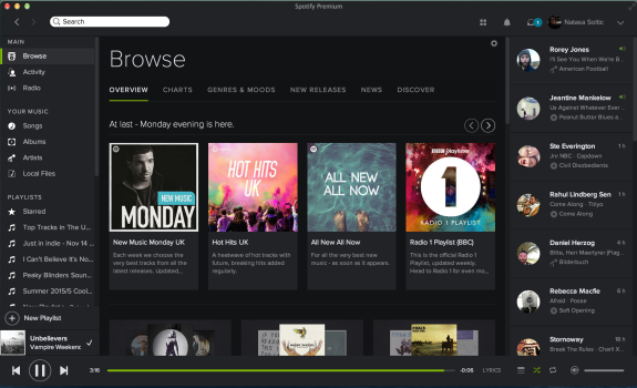 Spotify pour Mac Parcourir