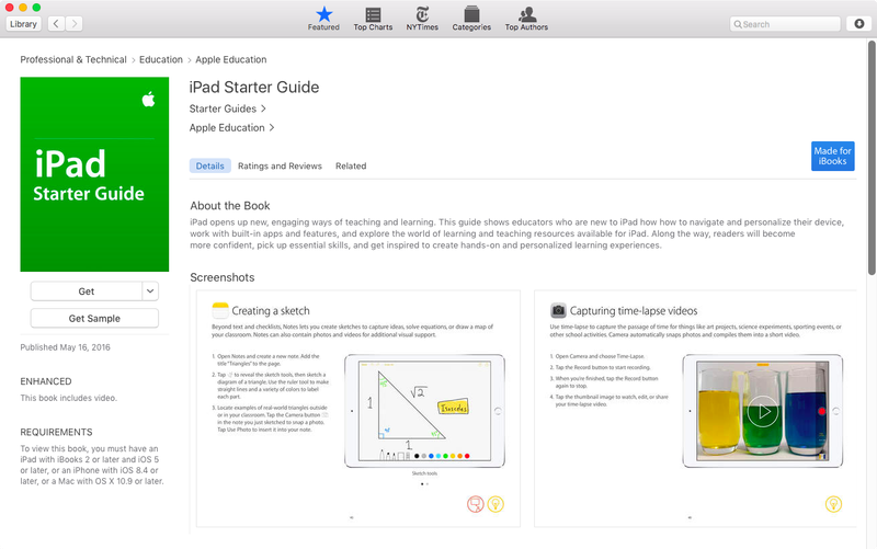 iPad Starter Guide iBooks Store listing Mac screenshot 001