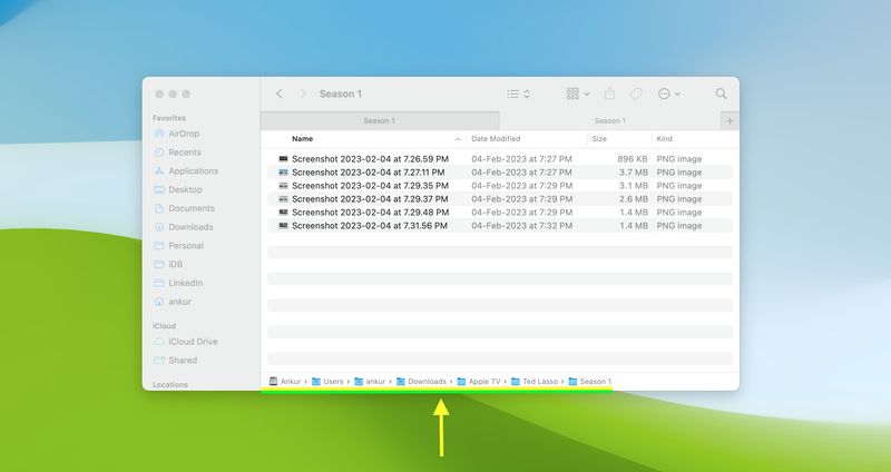 Path Bar at the bottom of Finder on Mac