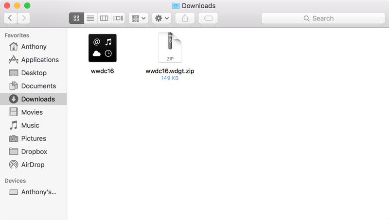 WWDC 2016 widget file