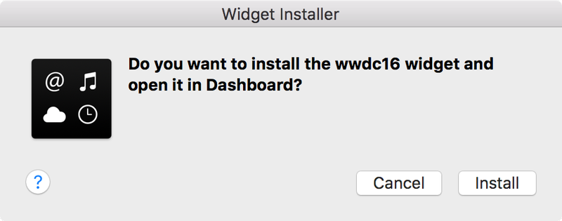 Install WWDC 2016 widget on Mac