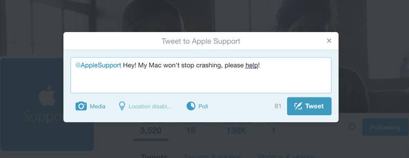 Apple Support Twitter users can reach out for help