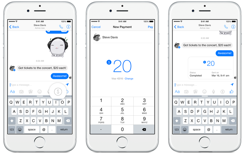 Facebook Messenger payments iPhone screenshot 001