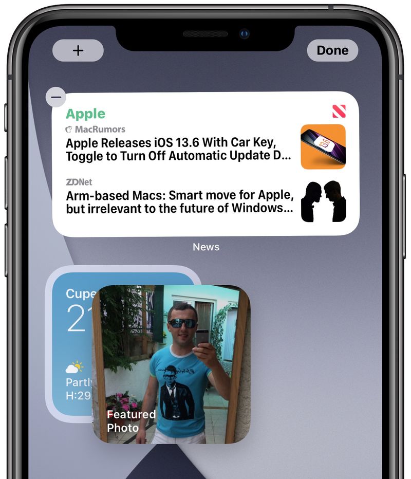 créer des piles de widgets Écran d