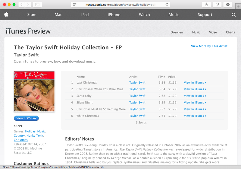 Liens iTunes Store vers Apple Music capture d