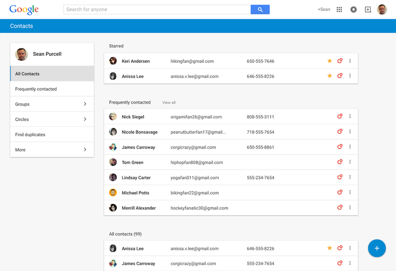 Google Contacts Material Design preview 001