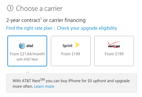 Apple Online Store iPhone ATT financing