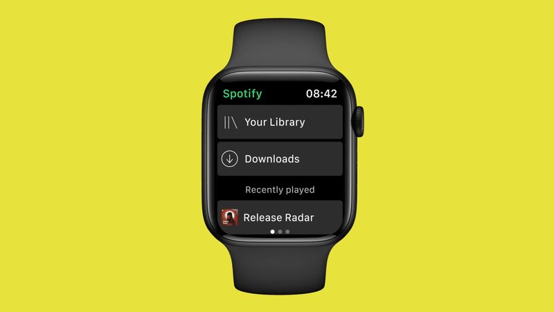 Une image montrant une Apple Watch sur un fond jaune. La montre s