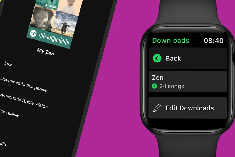 Une image promotionnelle de Spotify faisant la promotion de la fonctionnalité hors ligne dans l
