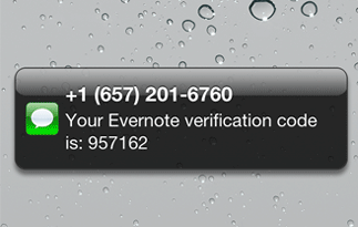 Evernote (two-step verification)