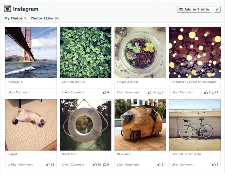New Facebook Timeline (Instagram)