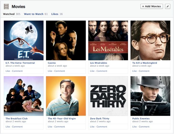 New Facebook Timeline (Movies)