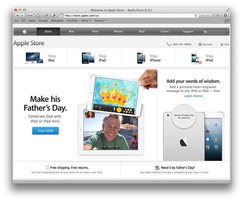 Apple Online Store Father Day 2013