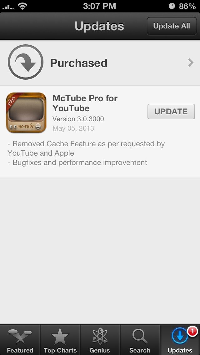 MCTube Pro removes YouTube caching