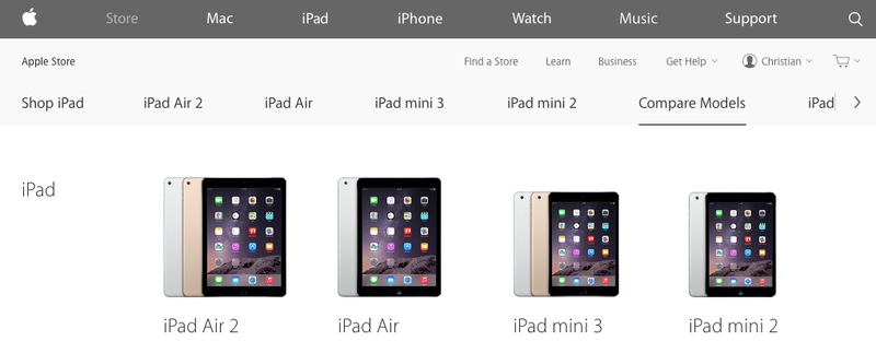 Original iPad mini pulled from Apple Online Store web screenshot 001
