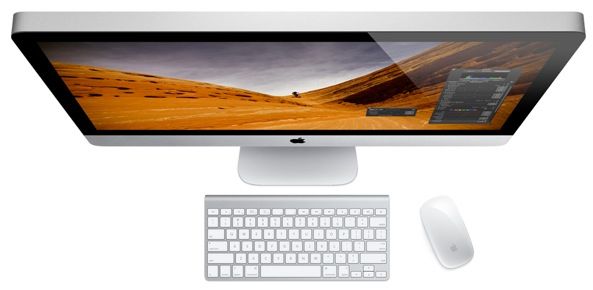 iMac (top view, wireless keyboard and mouse)