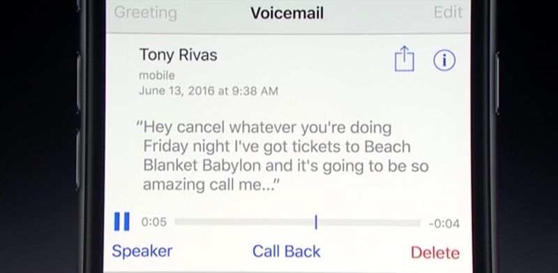 wwdc 2016 voicemail transcription