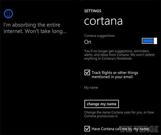 Microsoft Cortana (Settings)