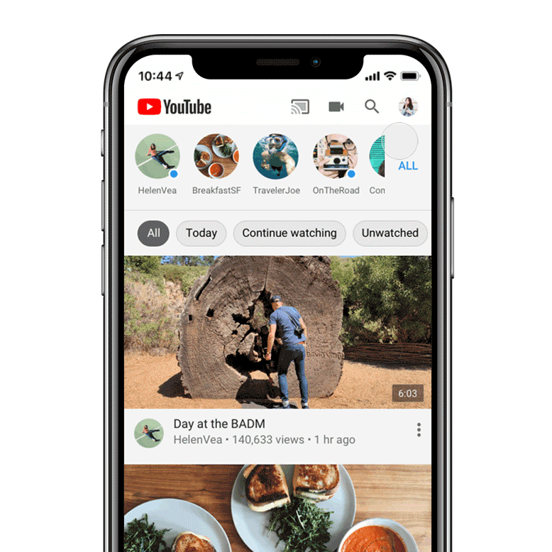 filtrer les abonnements YouTube