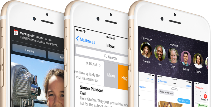 iOS 8 iPhone 6 gold