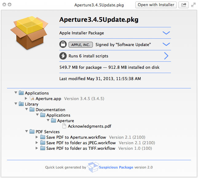 Suspicious Package 1.0 for OS X Mac screenshot 001