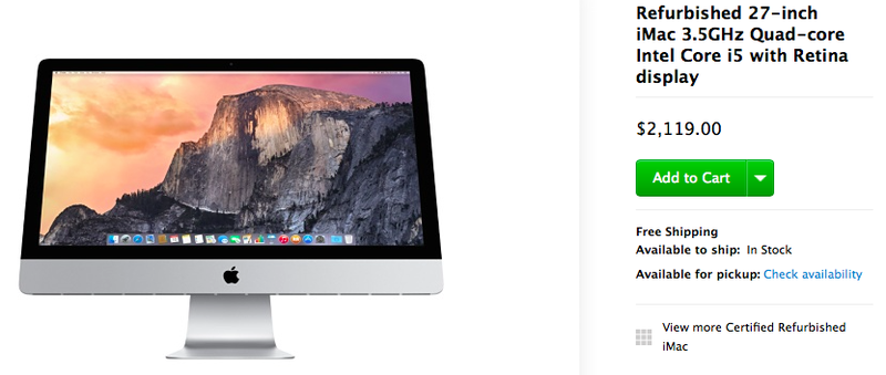 Refurbished iMac with Retina display