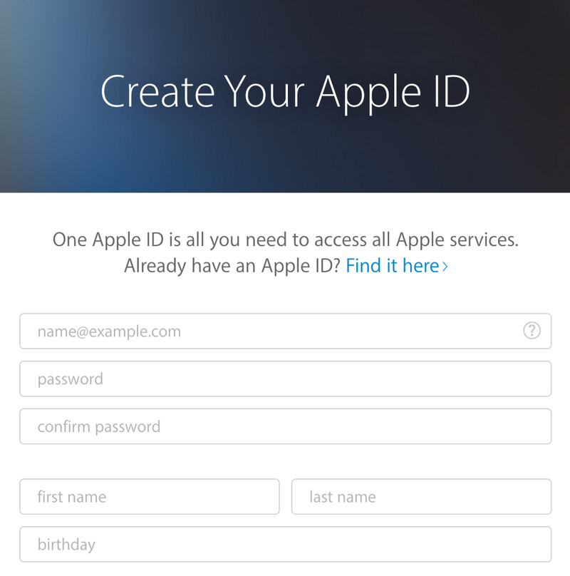 Créez votre identifiant Apple