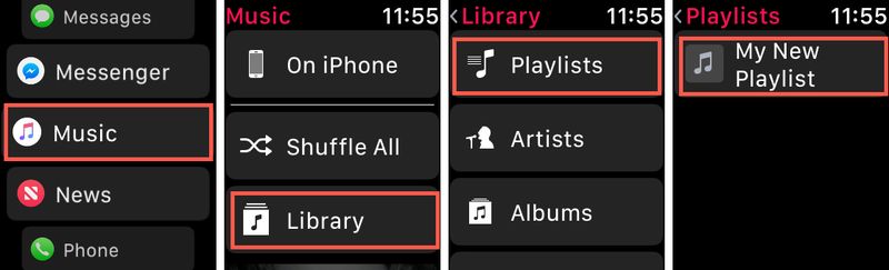 Access Apple Watch Playlist