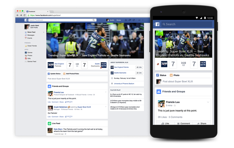 Facebook Super Bowl XLIX experience